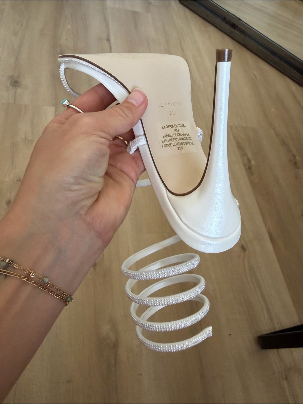 Women's White Strappy Wrap-Around Stiletto Sandals - Picture 6 of 7